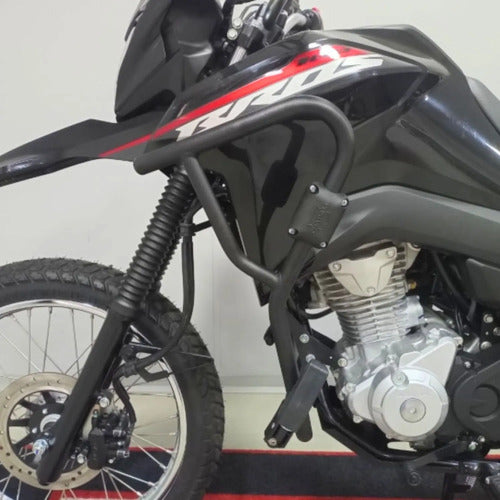 Protetor de Motor com Pedaleira Chapam Honda Bros 160 2025 em diante Preto Fosco