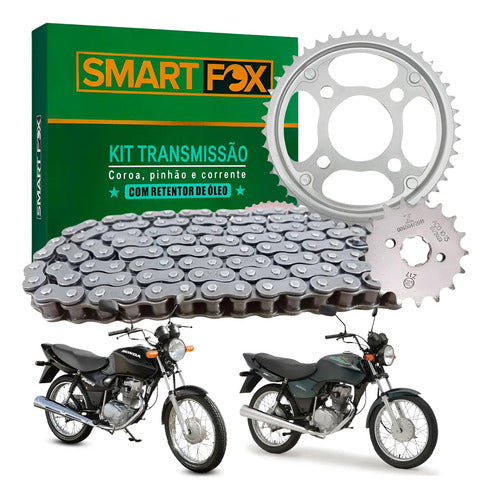 Kit Relação Smartfox com Retentor Honda Cg 125 Titan Fan 428OH 116L 44/14T