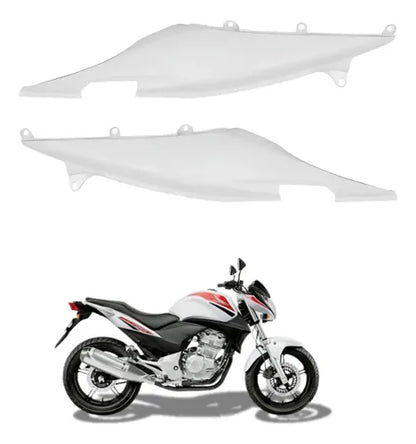 Par de Rabetas Laterais Paramotos Honda Cb 300r 2009 a 2012 Branco
