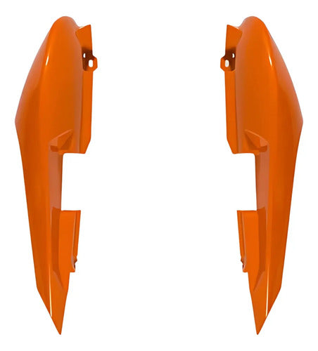 Par de Rabetas Laterais Paramotos Yamaha Fazer 150 2014 a 2015 Laranja Metálico