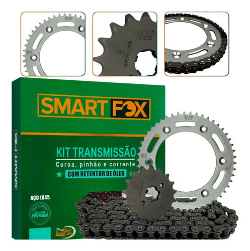 Kit Relação Smartfox com Retentor Honda Bros 150 2003 em diante 428OH 130L 50/17T