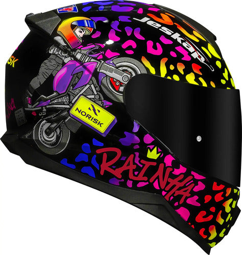 Capacete Norisk Razor Fanny Wheeling com Spoiler Preto Brilhante