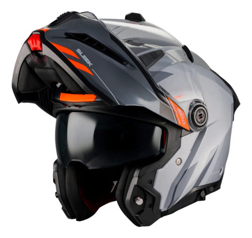 Capacete Escamoteável Axxis Ghostfighter SV Sleek Cinza Laranja Preto Brilhante Tamanho 58