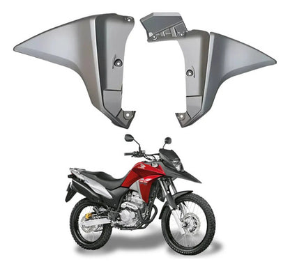 Par de Aletas Abas do Tanque Inferiores Paramotos Honda Xre 300 2013 a 2015 Prata Fosco
