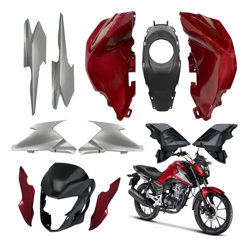 Kit Carenagem Completo Paramotos Honda Cg 160 Titan 2025 em diante Vermelho Perolizado