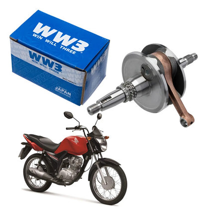 Virabrequim com Biela e Rolamentos WW3 Honda Cg 150 Titan Fan 2004 a 2015 Bros 150 2006 a 2015