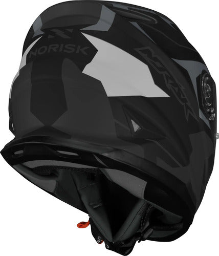 Capacete Norisk FF302 Soul District com Óculos Solar Interno Preto Cinza Fosco