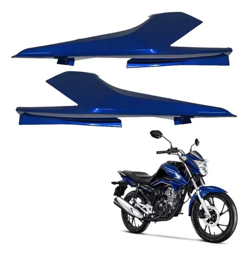 Par de Rabetas Laterais Paramotos Honda Cg 160 Titan 2016 a 2024 Azul