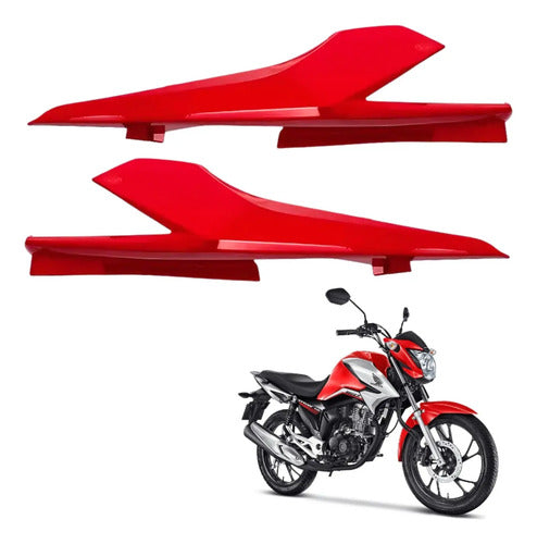 Par de Rabetas Laterais Paramotos Honda Cg 160 Titan 2016 a 2021 Vermelho Maceió