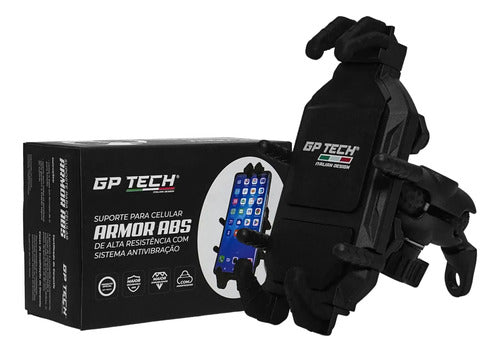 Suporte de Celular para Retrovisor GP Tech Armor Anti Shock 4 a 7 Polegadas