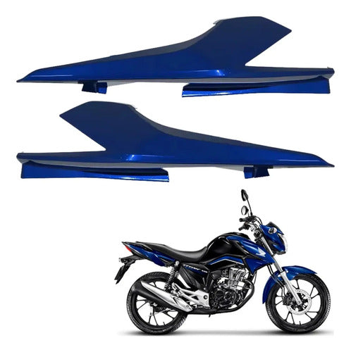Par de Rabetas Laterais Paramotos Honda Cg 160 Titan 2022 a 2024 Azul Twister
