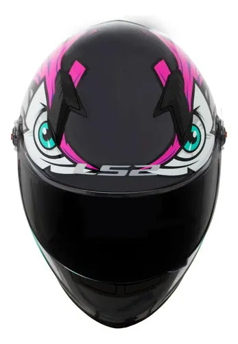 Capacete LS2 FF358 Tribal Fúcsia Brilhante Tamanho 54/XS