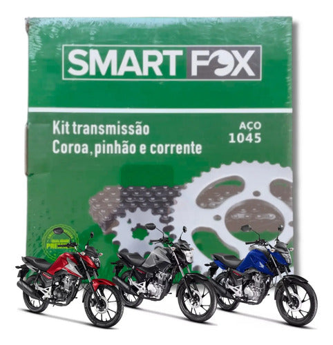 Kit Relação Smartfox sem Retentor Honda Cg 160 Titan Fan Start 2016 a 2025 428H 118L 44/15T