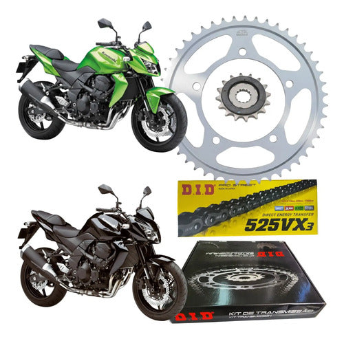 Kit Relação DID Premium com Retentor Kawasaki Z750 2010 a 2012 520VX3 112L 43/15T
