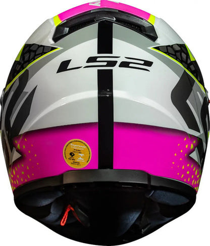 Capacete LS2 FF358 Speedy Branco Rosa Brilhante