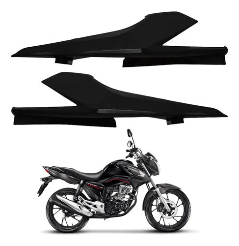 Par de Rabetas Laterais Paramotos Honda Cg 160 Titan 2016 a 2024 Preto Brilhante