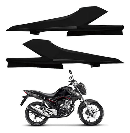 Par de Rabetas Laterais Paramotos Honda Cg 160 Titan 2016 a 2024 Preto Brilhante