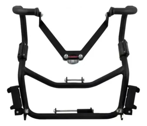 Protetor de Motor com Pedaleira Chapam Honda Bros 160 2016 a 2024 Preto Fosco