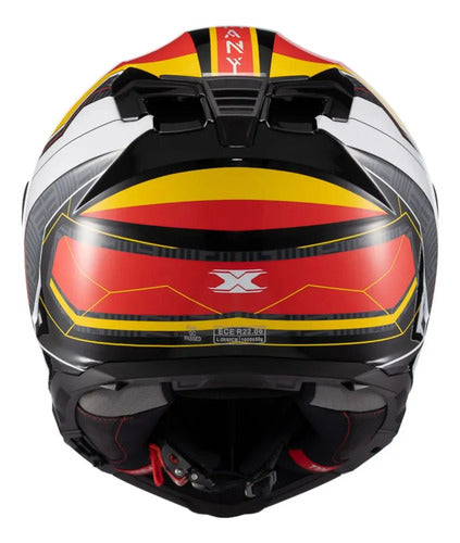 Capacete Texx Kaiman Flag Alemanha com Óculos Solar Interno Preto Brilhante Tamanho 58