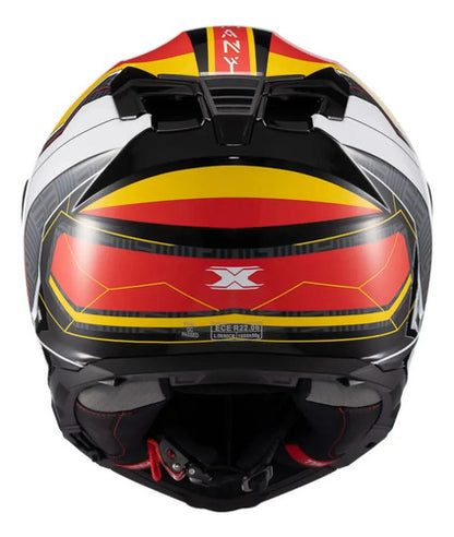 Capacete Texx Kaiman Flag Alemanha com Óculos Solar Interno Preto Brilhante Tamanho 58