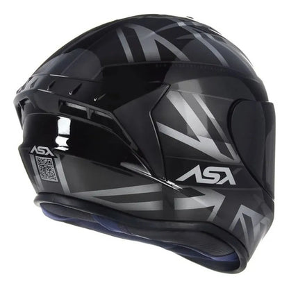 Capacete ASX Draken UK Preto Cinza Fosco