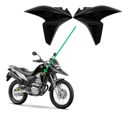 Par de Aletas Abas do Tanque Paramotos Honda Xre 300 2013 a 2015 Preto Basalto Brilhante