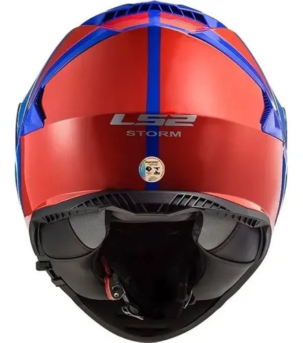 Capacete LS2 FF800 Storm Slant com Óculos Solar Interno Azul Vermelho