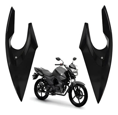 Bananinha Par de Carenagens Laterais do Farol Paramotos Yamaha Fazer 150 2014 a 2025 Preto Metálico