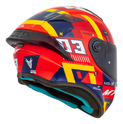 Capacete MT Helmets Targo S Sergio Garcia 2024 Vermelho Amarelo Azul Brilhante