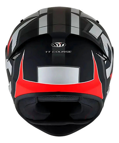 Capacete KYT TT-Course Electron Cinza Vermelho Brilhante
