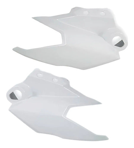 Bananinha Par de Carenagens Laterais do Farol Paramotos Yamaha Fazer Fz25 250 2018 a 2021 Branco