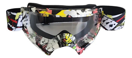 Óculos Proteção Jetski Snowboard Paintball Corrida Branco Cristal