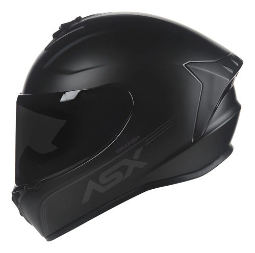 Capacete ASX Draken Solid Preto Fosco
