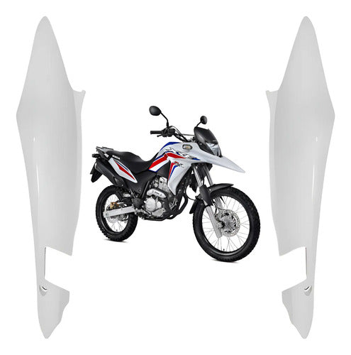 Par de Rabetas Laterais Paramotos Honda Xre 300 2016 a 2018 Branco