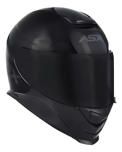 Capacete ASX Eagle Solid Preto Cinza Brilhante