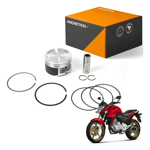 Kit Pistão com Anéis Magnetron Honda Xre 300 Cb 300r 2009 em diante 0,50 mm