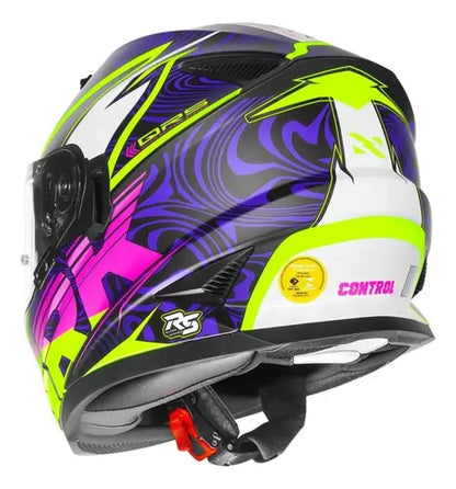 Capacete Norisk FF302 Soul II Control com Óculos Solar Interno Preto Rosa Fosco Tamanho 58/M