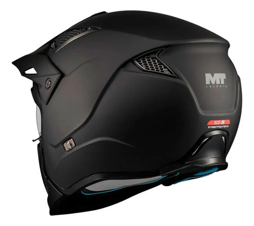 Capacete MT Helmets Streetfighter SV S Pure com Óculos Solar Interno Preto Fosco