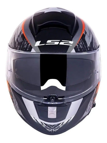 Capacete LS2 FF397 Vector Evo Scratch com Óculos Solar Interno Preto Vermelho Tamanho 60/L