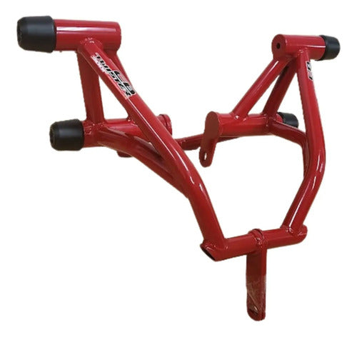 Protetor de Motor Stunt Race Street Cage Honda Cb 300f Twister 2023 a 2025 Vermelho