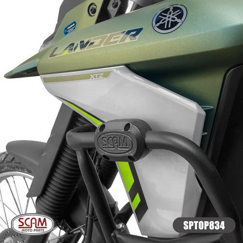 Protetor de Motor com Pedaleira Scam Yamaha Lander 250 2025 em diante Preto Fosco