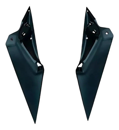 Par de Acabamentos Internos da Aba do Tanque Paramotos Honda Cb 300f Twister 2023 a 2025 Preto