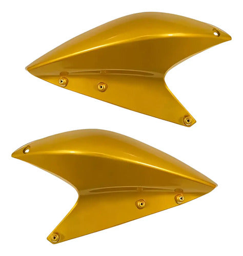 Par de Aletas Abas do Tanque Superiores Paramotos Honda Xre 300 2010 a 2012 Amarelo Perolizado
