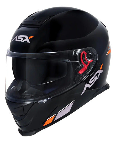 Capacete ASX Eagle SV Solid com Óculos Solar Interno Preto Grafite Vermelho Brilhante