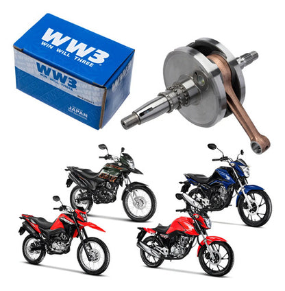 Virabrequim com Biela e Rolamentos WW3 Honda Cg Bros 160 Titan Fan Xre 190 2016 a 2025