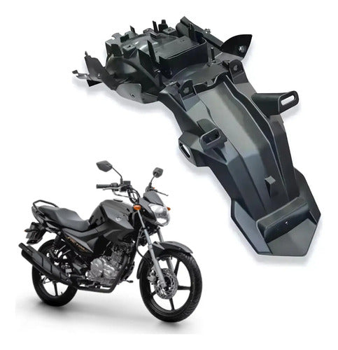 Paralama Traseiro Suporte de Placa Paramotos Yamaha Factor Fazer 150 Preto