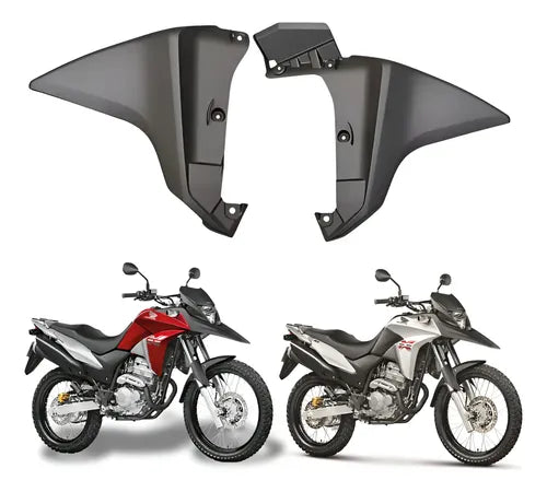 Par de Aletas Abas do Tanque Inferiores Paramotos Honda Xre 300 2013 a 2015 Cinza Fosco