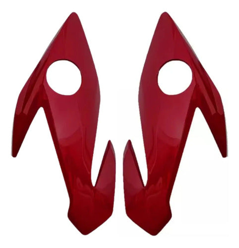 Par de Carenagens Laterais do Farol Paramotos Honda Cg 160 Titan Fan 2022 a 2024 Vermelho Marrakesh