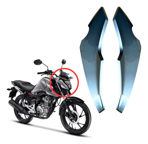 Par de Carenagens Laterais do Farol Paramotos Honda Cg 160 Titan Fan Start 2025 em diante Prata