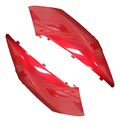 Par de Abas do Tanque Superiores Paramotos Yamaha Fazer Fz25 250 2018 a 2025 Vermelho